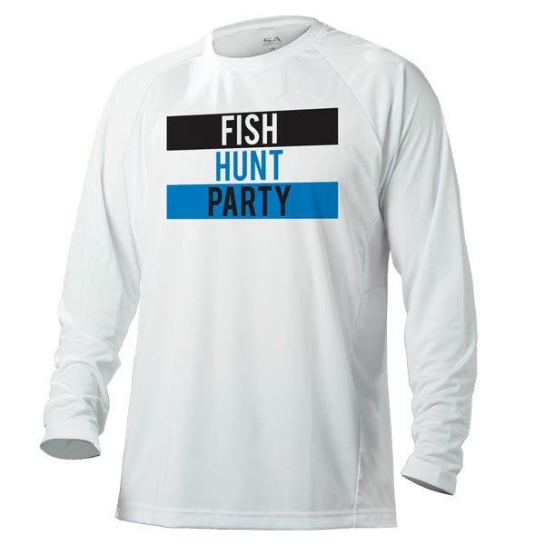 Performance Long Sleeve Shirt | White | Fish Hunt Party