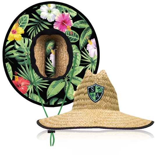 Under Brim Straw Hat | Hawaiian Floral