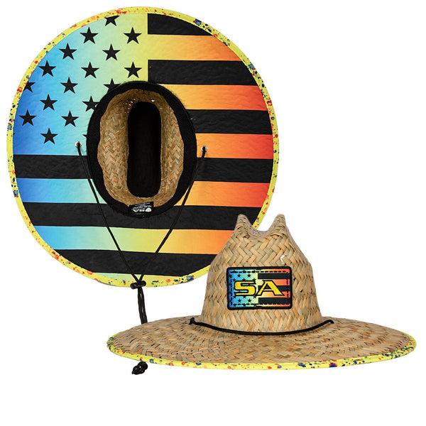 Under Brim Straw Hat  Neon Flag – Alpha Defense Gear