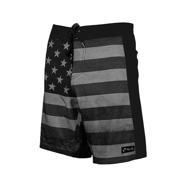 Board Shorts 2.0 Blackout American Flag Alpha Defense Gear