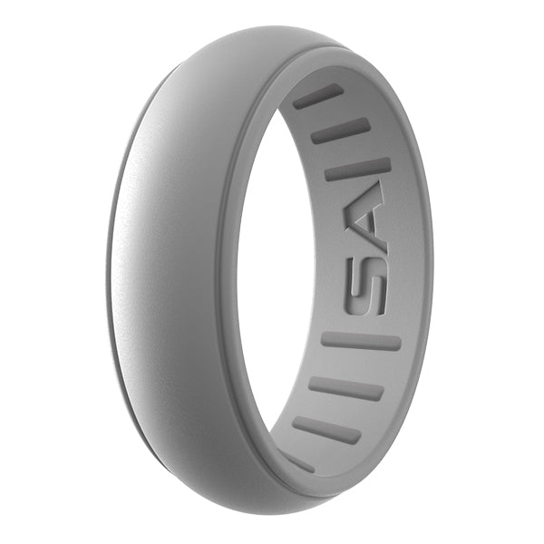 Size 15 Silicone Ring | Bevel | Dark Silver