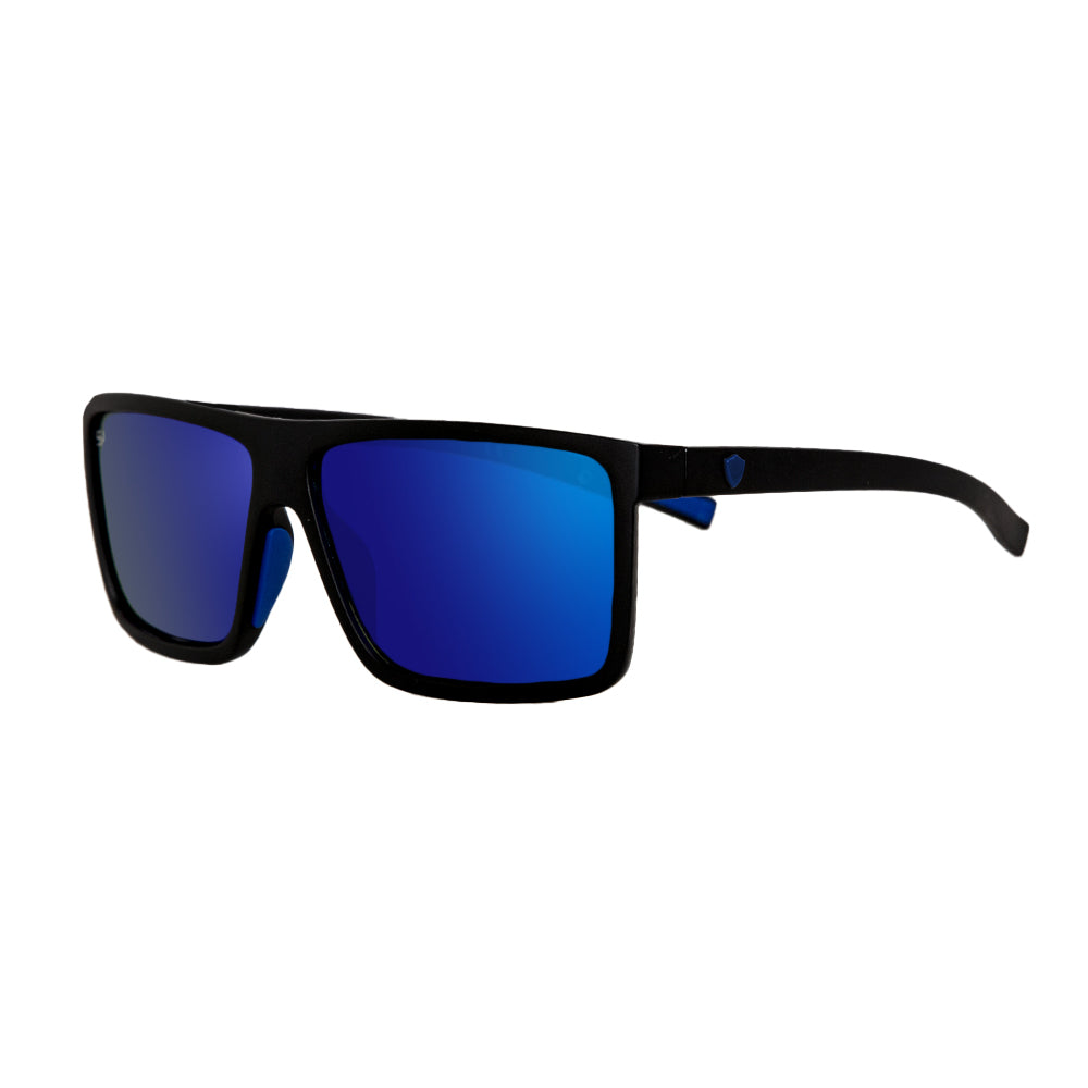 Sport Sunglasses | Matte Black | Blue Mirror