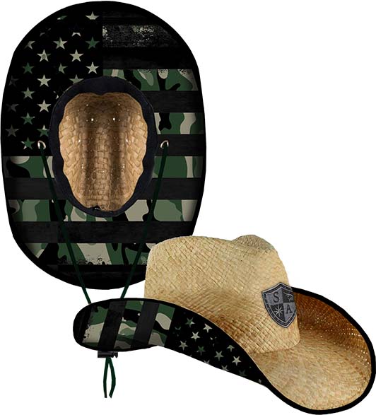 Cowboy Under Brim Straw Hat | Patriot Military Camo